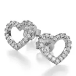 Kolczyki złote serduszka z białego złota AJK_004